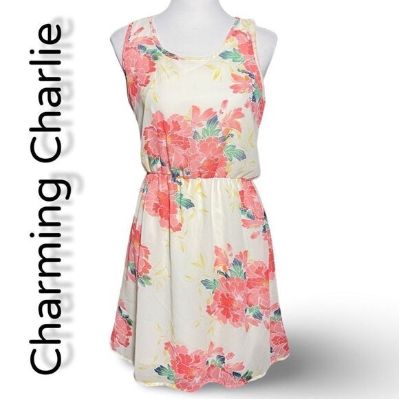 CHARMING CHARLIE Floral Dress w/ Cute Open Back Design, NWT, Size S - Picture 1 of 9